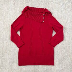 Style & Co Cotton Cowl Tunic Sweater XL Red